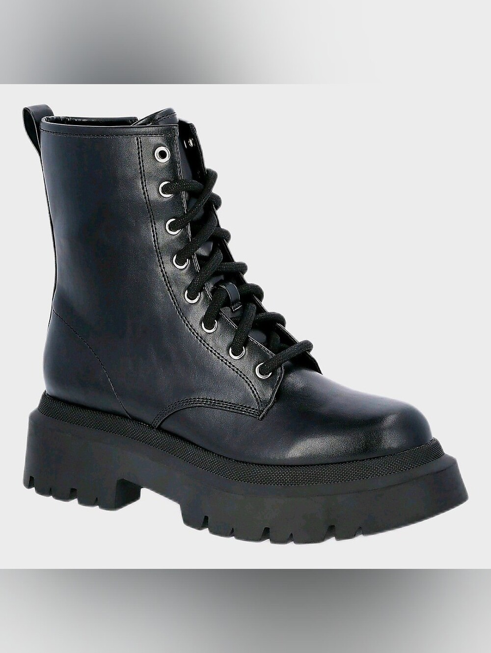 New women's No Bo Black Lace Up Lug Sole Chunky Platform Combat Boots size 11